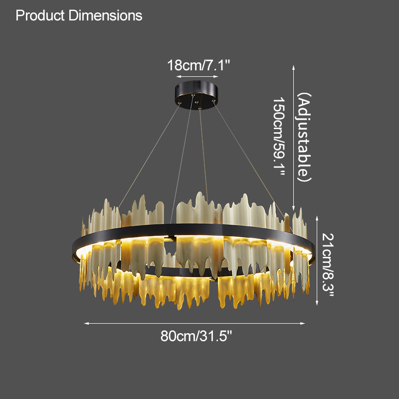 WOMO Iceberg Round Black Gold Chandelier-WM2183