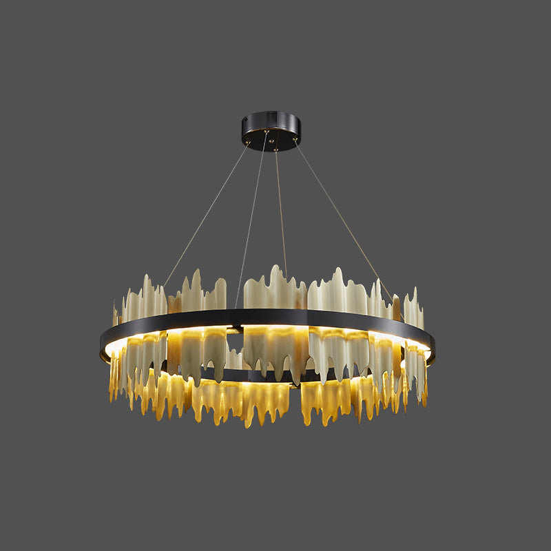 WOMO Iceberg Round Black Gold Chandelier-WM2183