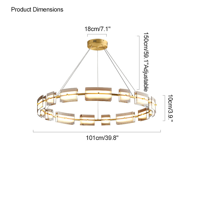 WOMO Modern Tiered Glass Chandelier-WM2220