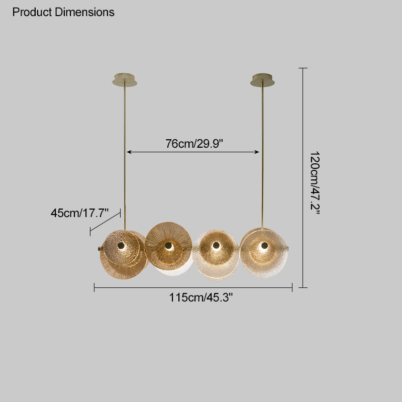 WOMO Textured Glass Disc Chandelier-WM2194