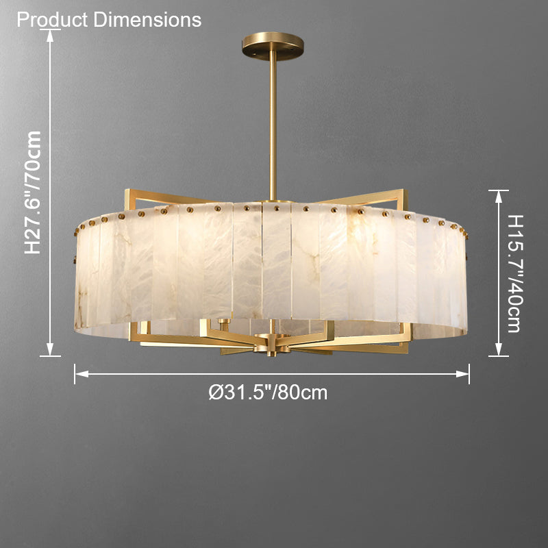 WOMO Round Alabaster Chandelier-WM2390a