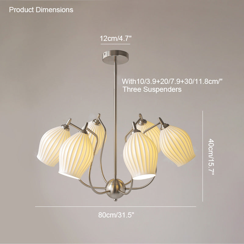 WOMO Mid Century Modern Ceramic Arm Chandelier-WM2121