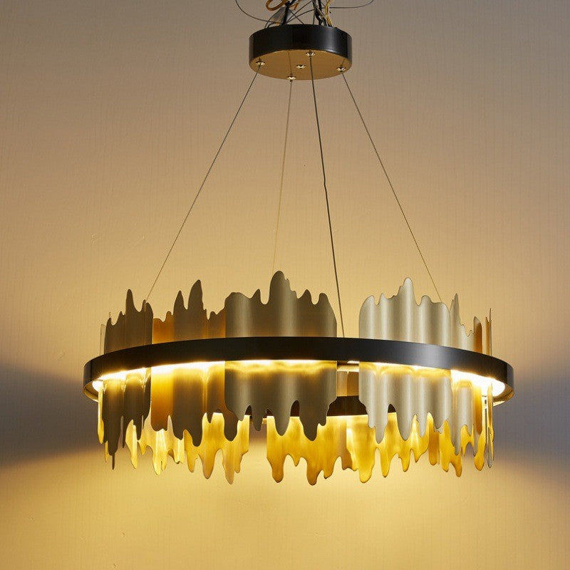 WOMO Iceberg Round Black Gold Chandelier-WM2183