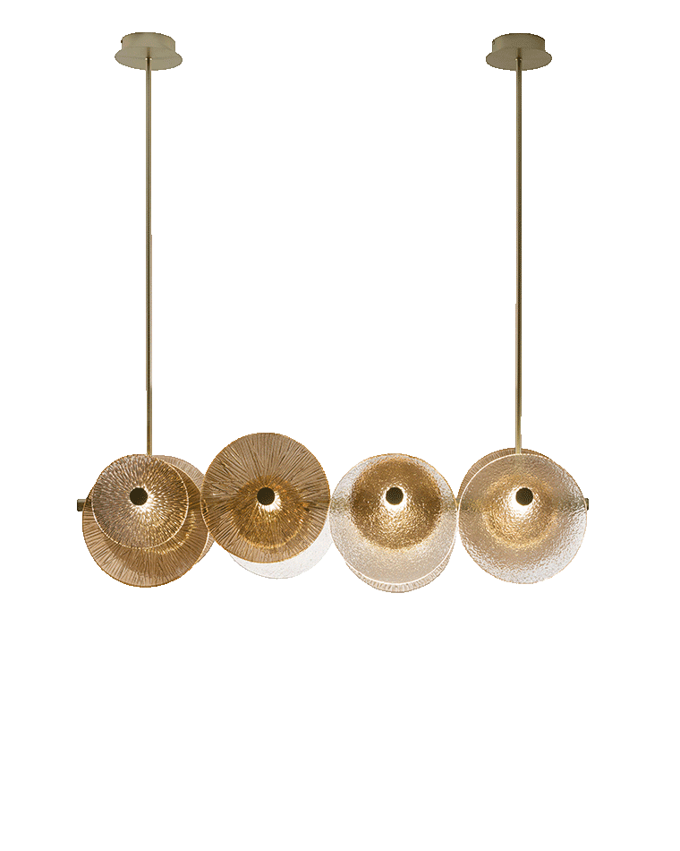 WOMO Textured Glass Disc Chandelier-WM2194