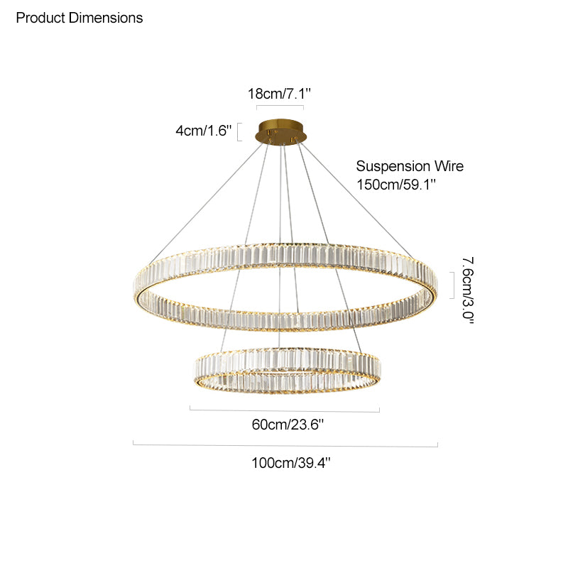 WOMO 2 Tier Circular Crystal Chandelier-WM2192
