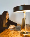 WOMO Mid-Century Runde Tischlampe mit Zugkette-WM8009 thumbnail