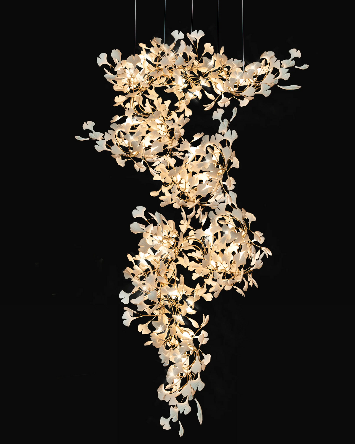 WOMO Ginkgo Cascade Foyer Chandelier WM2206
