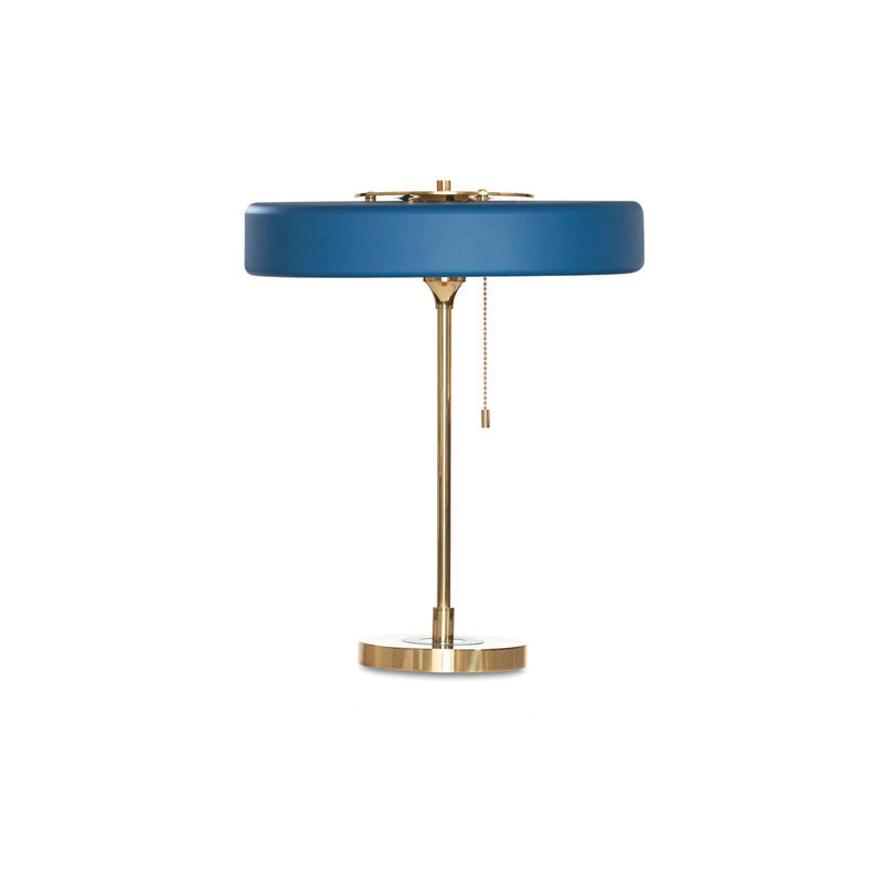 WOMO Mid-Century Runde Tischlampe mit Zugkette-WM8009