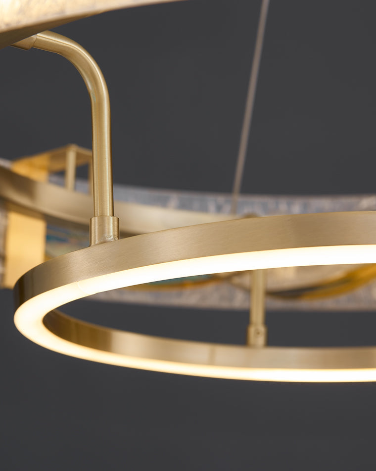 WOMO Enamel Round Brass Chandelier-WM2335