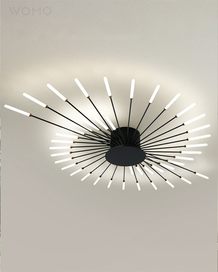 WOMO Unusual LED Ceiling Light Black Metal Large Living Room Modern-WM1000