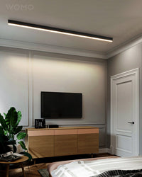 WOMO Lineare LED Deckenleuchte Flur Lang Schmal Metall-WM1003