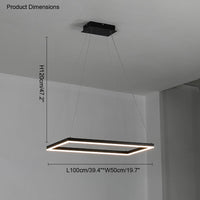 WOMO Metall Schwarzer LED Kronleuchter Rechteckig Für hohe decken-WM2120