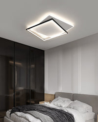 WOMO LED Deckenleuchte Eckig Flach Schwarz Weiß Modern Schlafzimmer-WM1011
