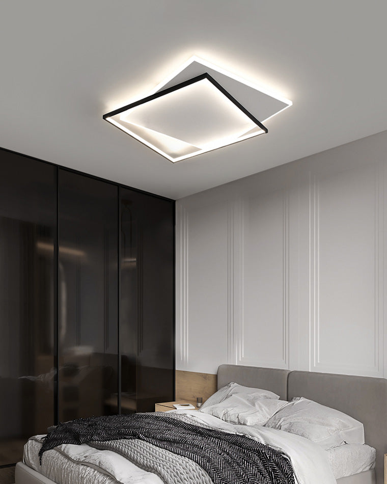 WOMO LED Ceiling Light Square Flat Black White Modern Bedroom-WM1011
