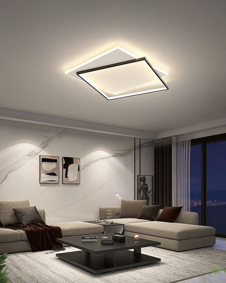 WOMO LED Ceiling Light Square Flat Black White Modern Bedroom-WM1011