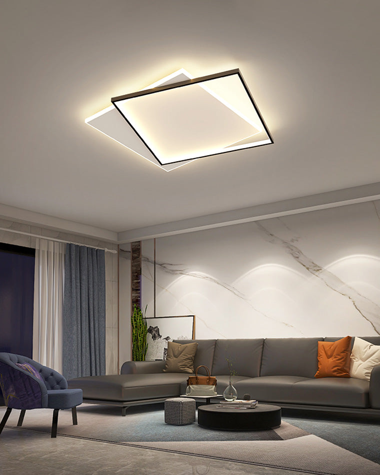WOMO LED Ceiling Light Square Flat Black White Modern Bedroom-WM1011