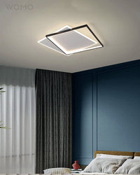 WOMO LED Deckenleuchte Eckig Flach Schwarz Weiß Modern Schlafzimmer-WM1011