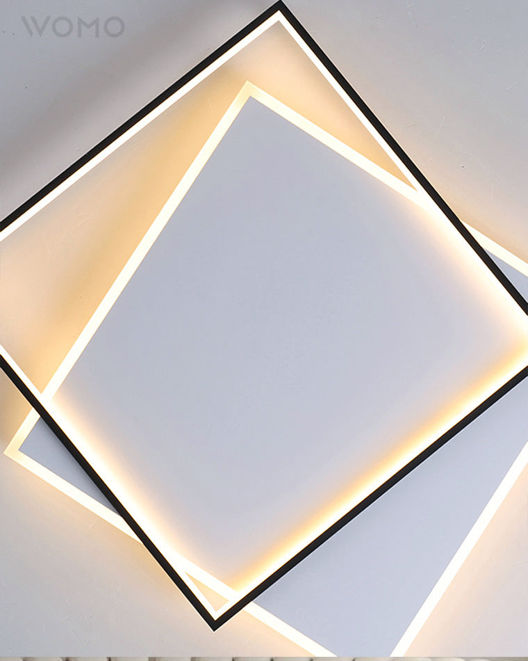WOMO LED Ceiling Light Square Flat Black White Modern Bedroom-WM1011