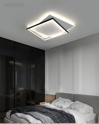 WOMO LED Deckenleuchte Eckig Flach Schwarz Weiß Modern Schlafzimmer-WM1011
