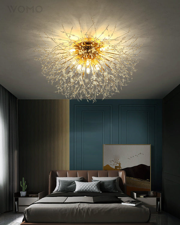 WOMO Deckenleuchte mit Löwenzahn-Kristall-WM1014