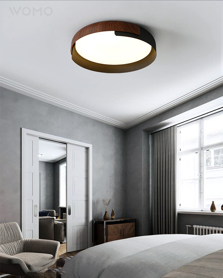 WOMO Plafonnier Rond Veinage Noyer-WM1018
