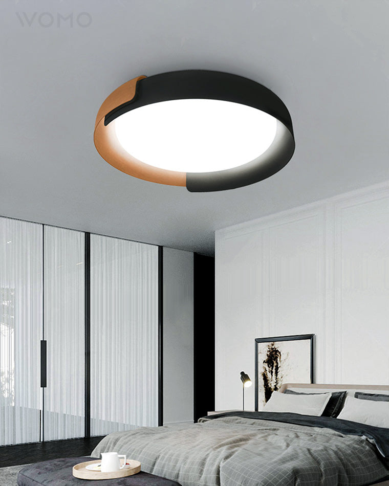 WOMO Plafonnier Rond Veinage Noyer-WM1018