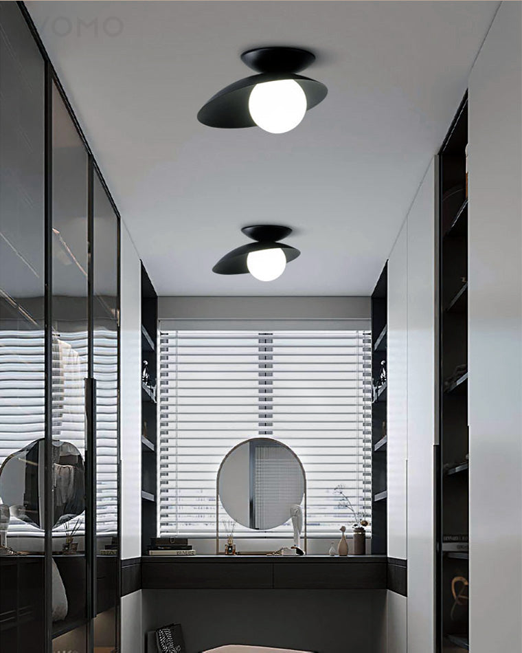 WOMO Asymmetrical Ceiling Light with Frosted Glass Sphere Design - WM1021