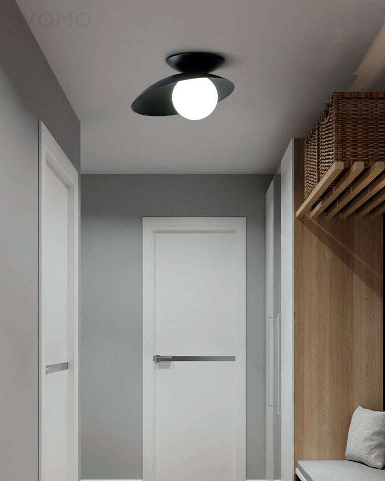 WOMO Asymmetrical Ceiling Light with Frosted Glass Sphere Design - WM1021