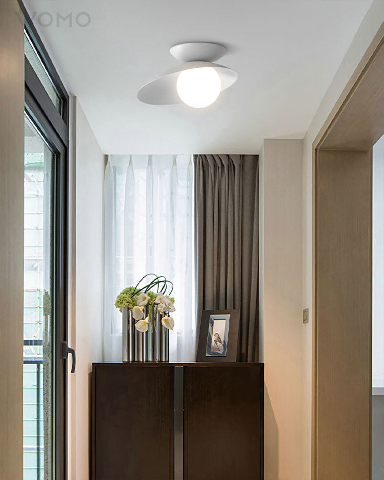 WOMO Asymmetrical Ceiling Light with Frosted Glass Sphere Design - WM1021