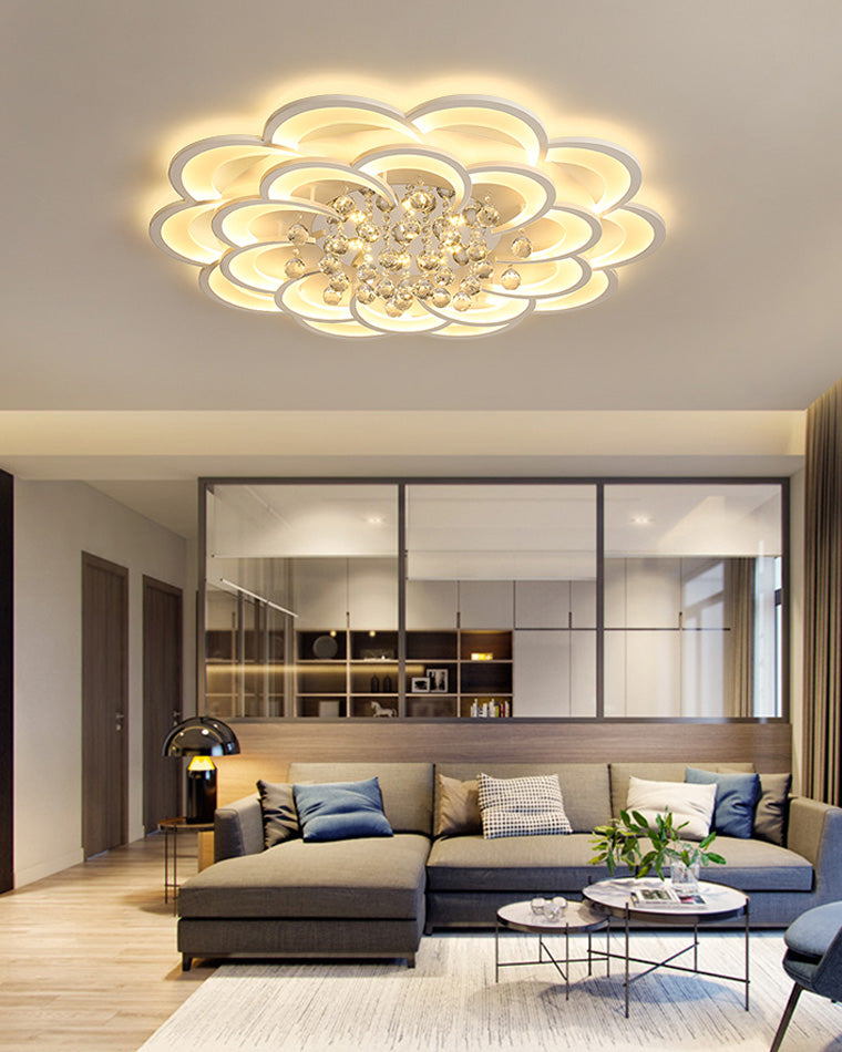 WOMO Large Floral Crystal Ceiling Light-WM1078