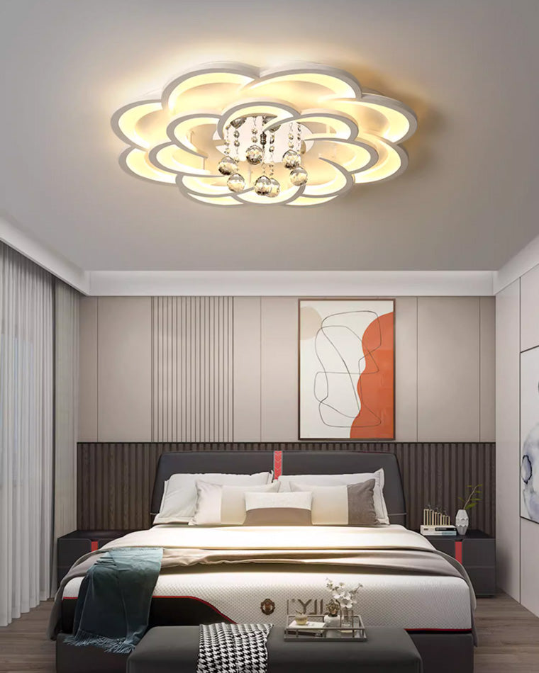 WOMO Large Floral Crystal Ceiling Light-WM1078