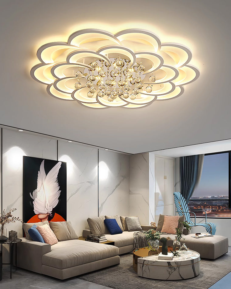 WOMO Large Floral Crystal Ceiling Light-WM1078