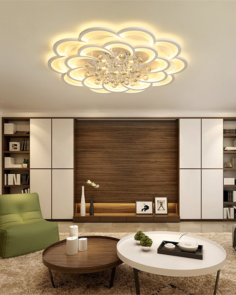 WOMO Large Floral Crystal Ceiling Light-WM1078