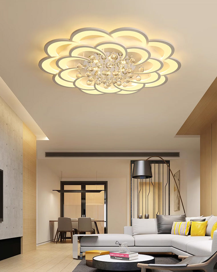WOMO Large Floral Crystal Ceiling Light-WM1078