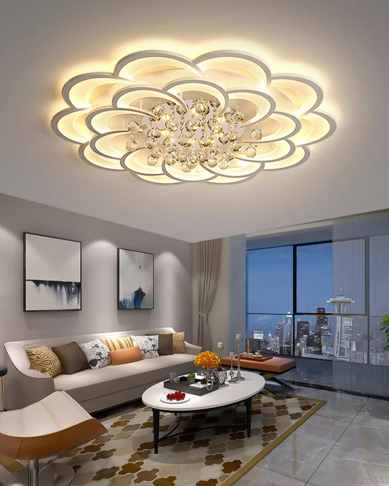 WOMO Large Floral Crystal Ceiling Light-WM1078