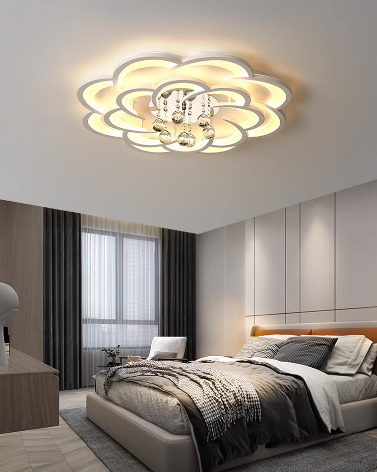 WOMO Large Floral Crystal Ceiling Light-WM1078
