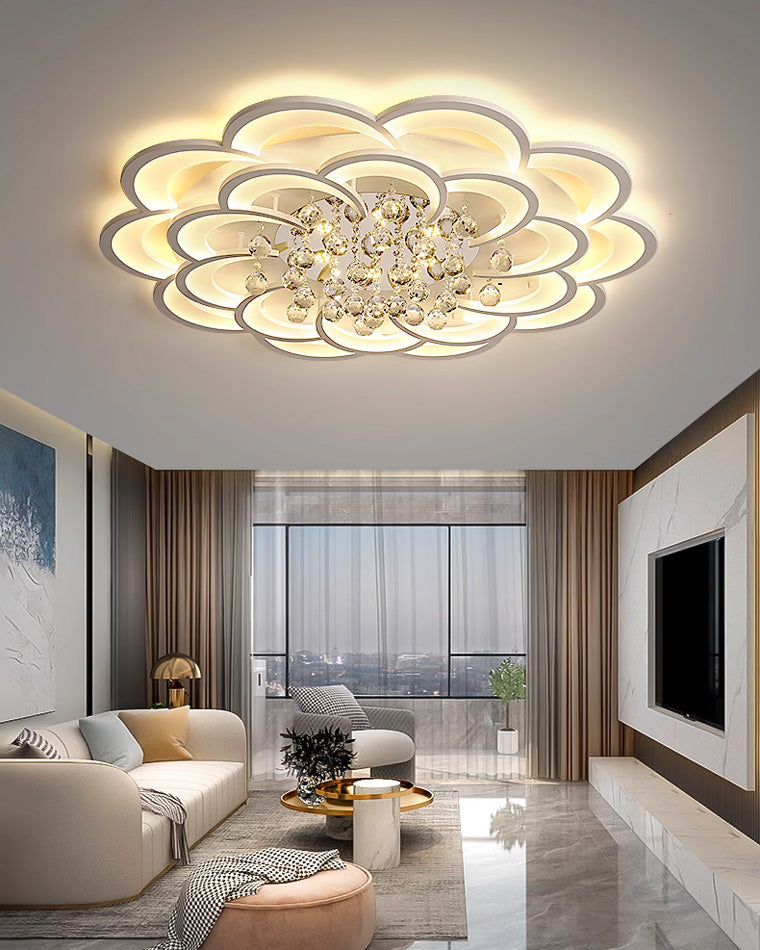 WOMO Large Floral Crystal Ceiling Light-WM1078