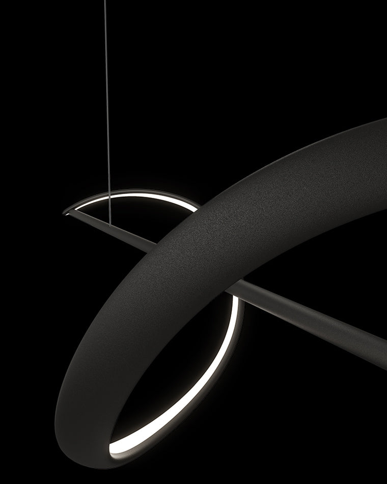 WOMO Schwarze Spiral-LED-Pendelleuchte - WM2299