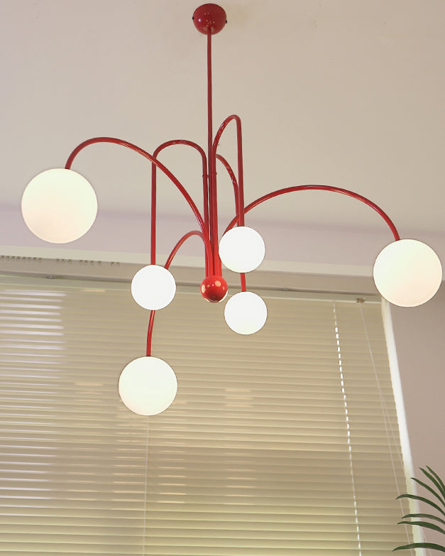 WOMO Mid Century Kronleuchter Glaskugeln im Wohnzimmer-WM2522