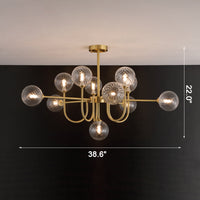 WOMO Lustre Mid Century à Boule de Verre Chambre-WM2255