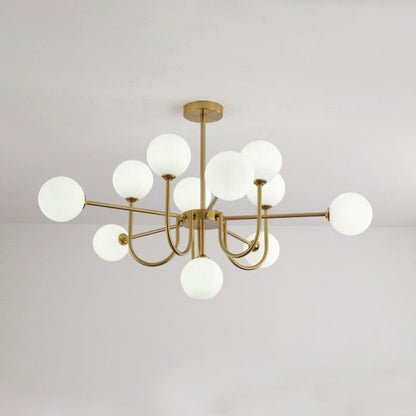 WOMO Glass Globe Brass Arm Chandelier-WM2255