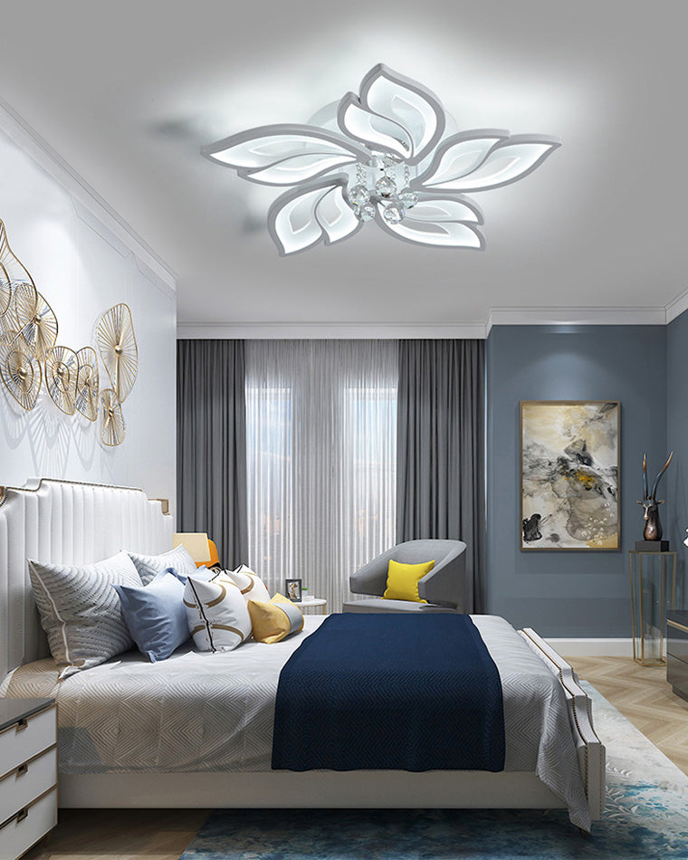 WOMO Large Crystal Glass Flower Ceiling Light -WM1107