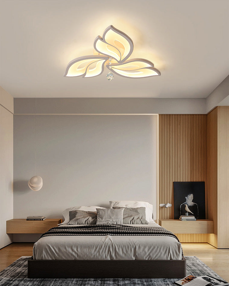 WOMO Large Crystal Glass Flower Ceiling Light -WM1107