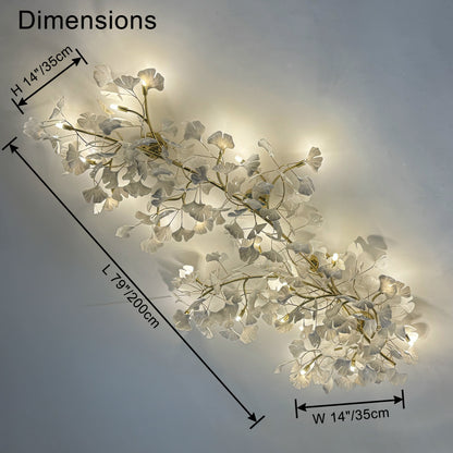 WOMO Ceramic Gingko Flush Mount Ceiling Light-WM1119