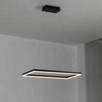 WOMO Metall Schwarzer LED Kronleuchter Rechteckig Für hohe decken-WM2120