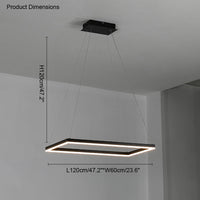 WOMO Metall Schwarzer LED Kronleuchter Rechteckig Für hohe decken-WM2120