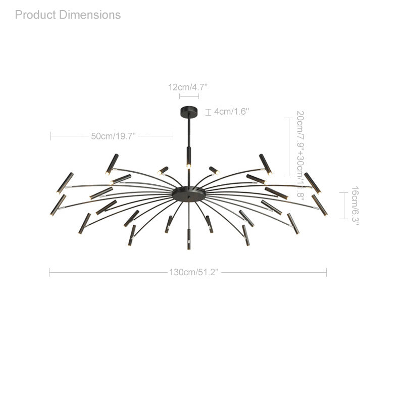 WOMO LED Kerzen Kronleuchter Breit modern-WM2038