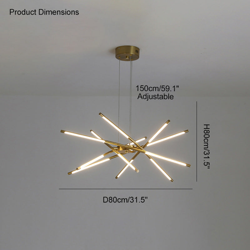 WOMO LED-Kronleuchter mit Lichtstäben – WM2034