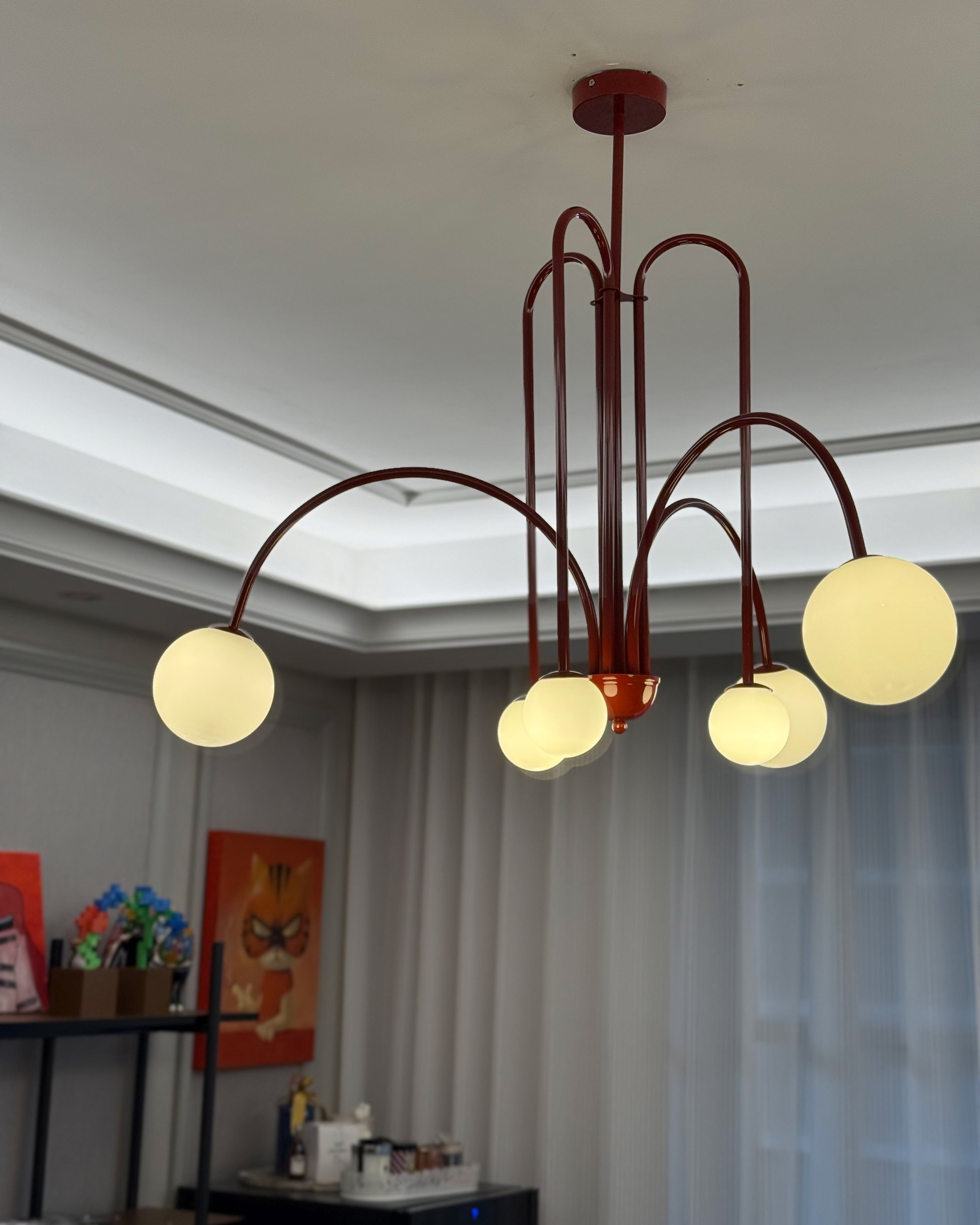 WOMO Mid Century Kronleuchter Glaskugeln im Wohnzimmer-WM2522