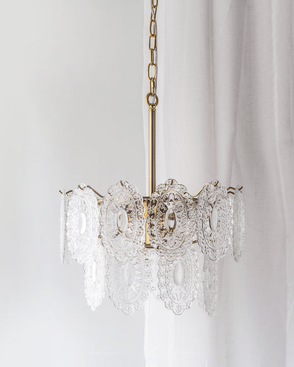WOMO Tiered Textured Glass Chandelier-WM2208